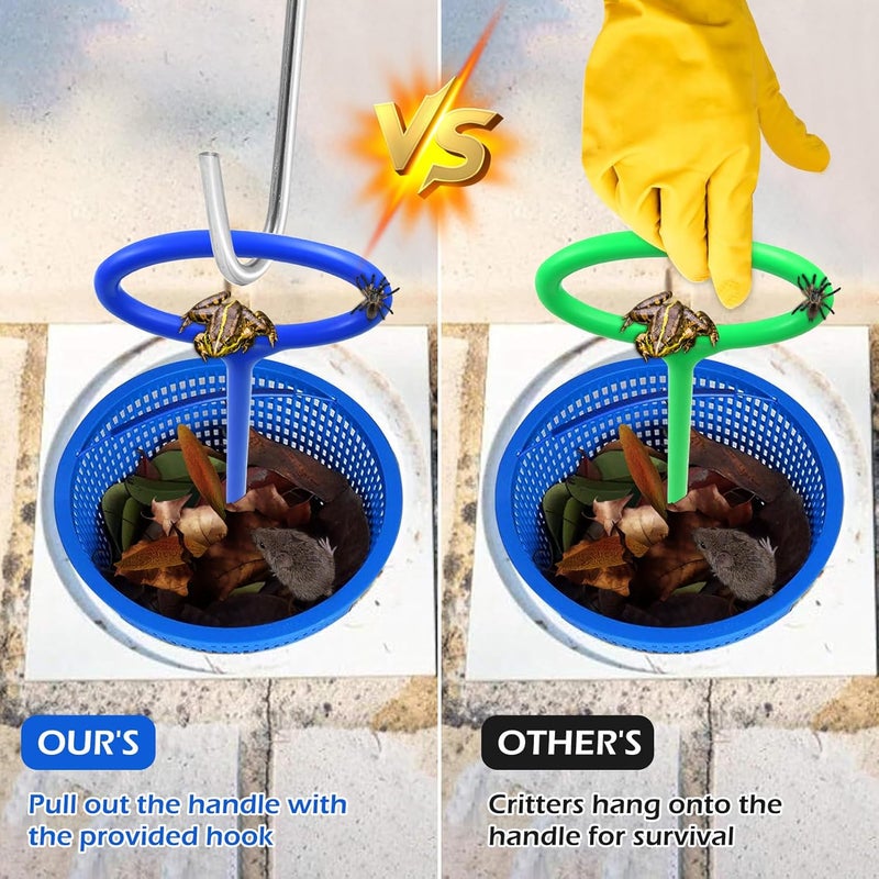 Jeyeou 2 Sets Skimmer Basket Handle, Universal Swimming Pool Skimmer Basket Handle Hook Pool Filter Basket Handle Fit All Inground Pool for Debris Removal Keep Hands Safe and Clean - Image 4